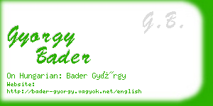 gyorgy bader business card